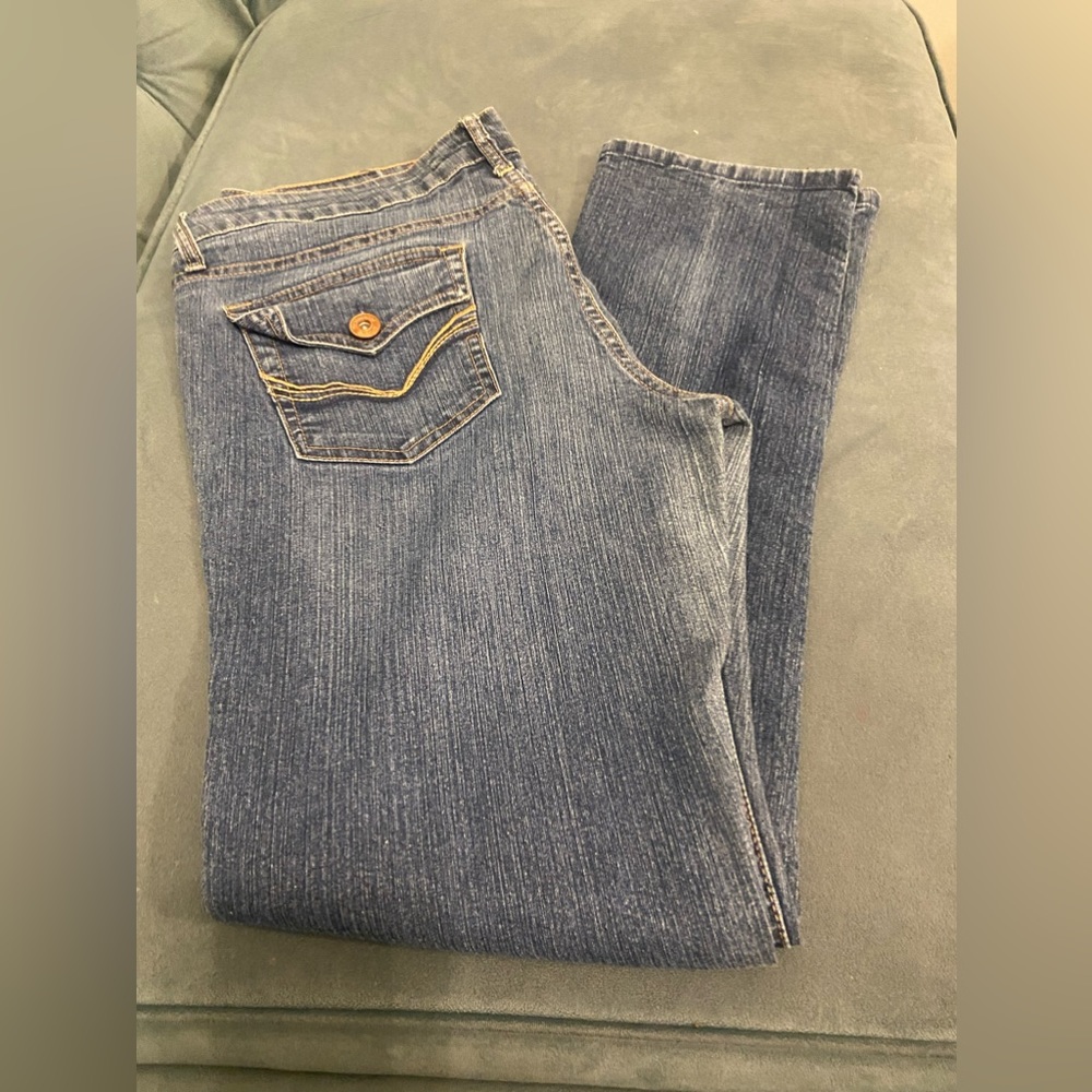 Denim straight leg jeans